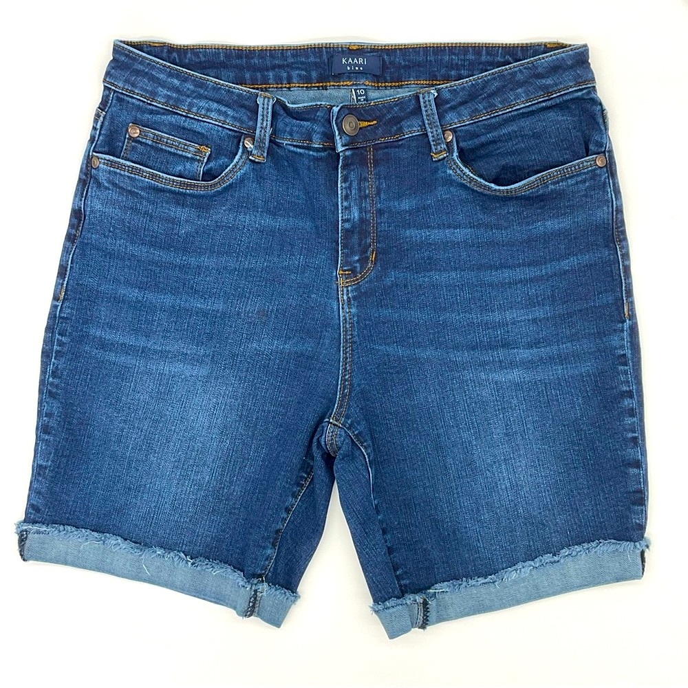 Kaari Denim Cuffed 7" Shorts, Size 10